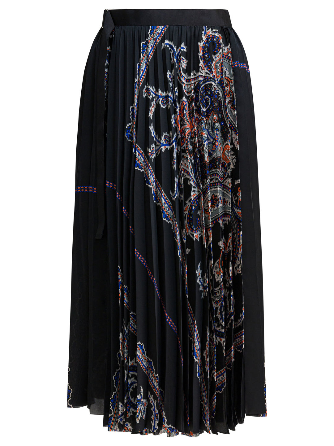 Sacai Pleated Skirt With Paisley Print Gonne - Nero | e558a9019f157ef904ed2e6937d3948aa31a70c9