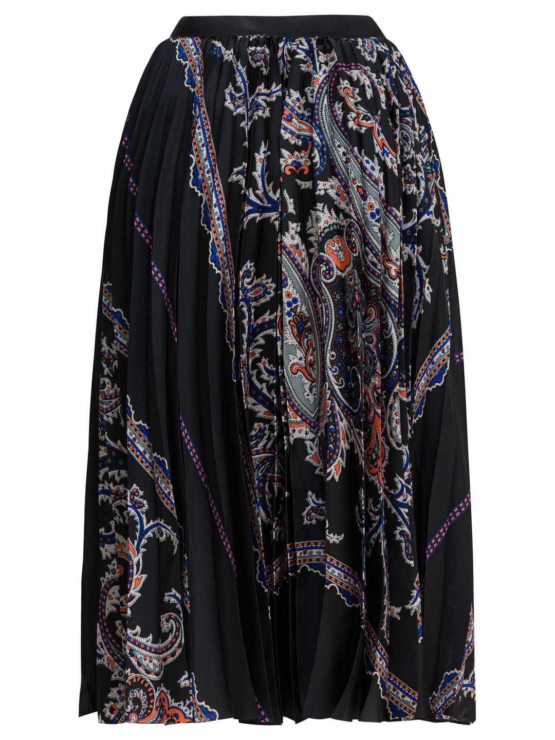 Sacai Pleated Skirt With Paisley Print Gonne - Nero | d9e39c4403fcea7854fc30f7338411f4aeed9af7