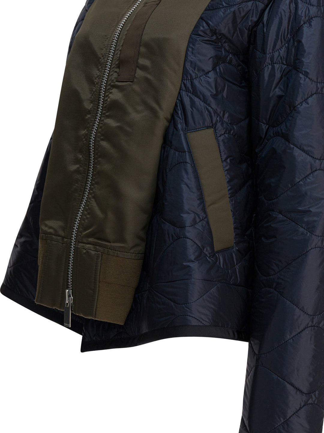 Sacai Bimaterial Bomber Jacket Jackets and Coats - Verde | fe21bac77d46c57835c99562a54bd127cf0380d6