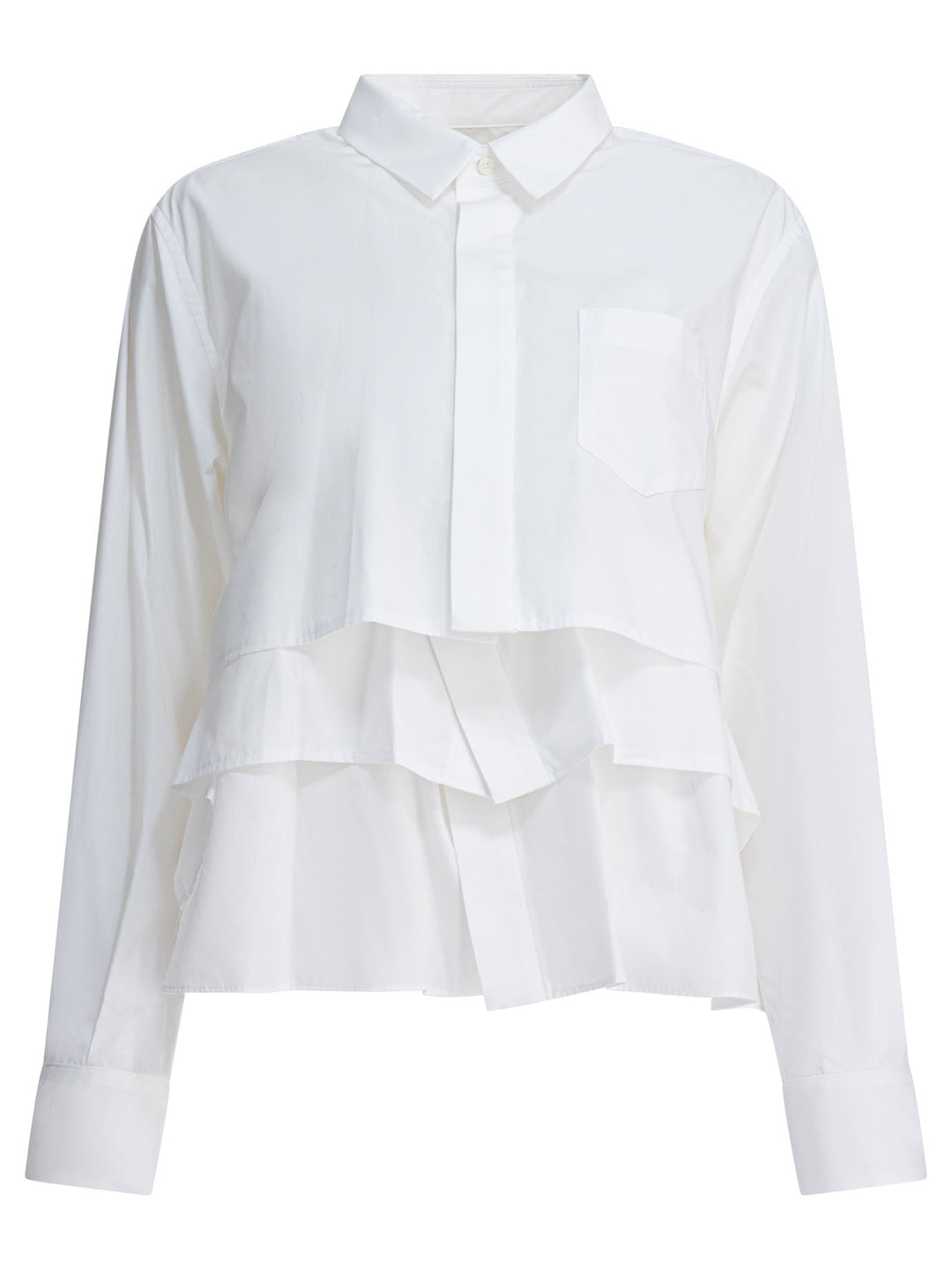 Sacai Cotton Popline Shirt Shirts - Bianco | a7c95b3cd45d0a6e9d412559ed6fd88e0160261d