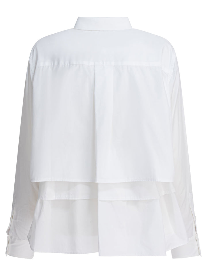Sacai Cotton Popline Shirt Shirts - Bianco | 6f283bab6d9ed69326b361ea1b98697ec8195d62