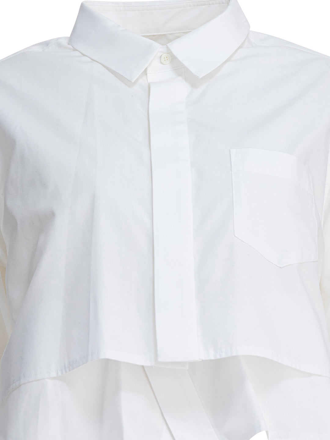Sacai Cotton Popline Shirt Shirts - Bianco | 4ae702c9901a7c6048fdaf58417dd56e235414aa