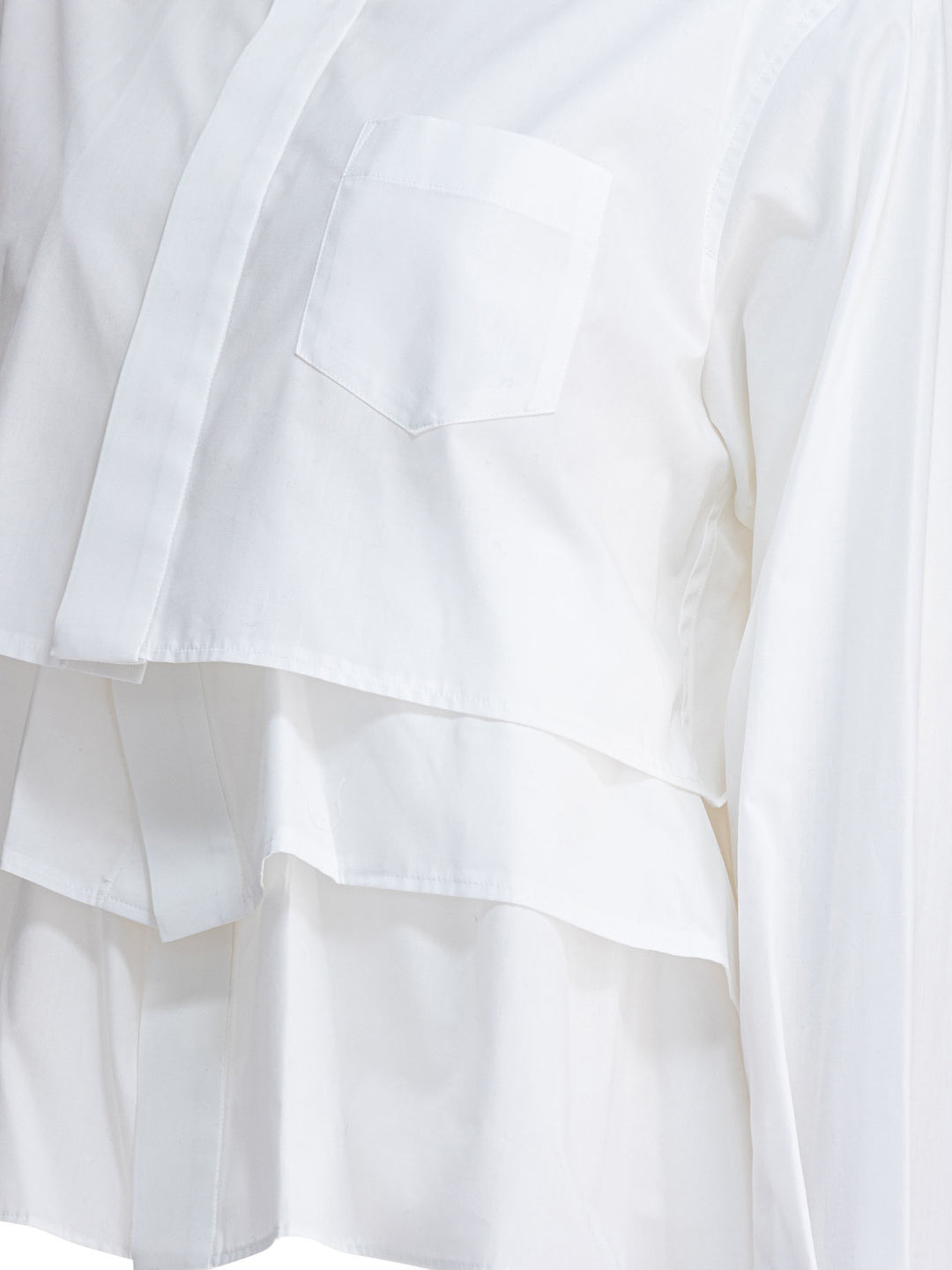 Sacai Cotton Popline Shirt Shirts - Bianco | 155f39d29e42acf03a29b6bbd569bc6a25598c0d