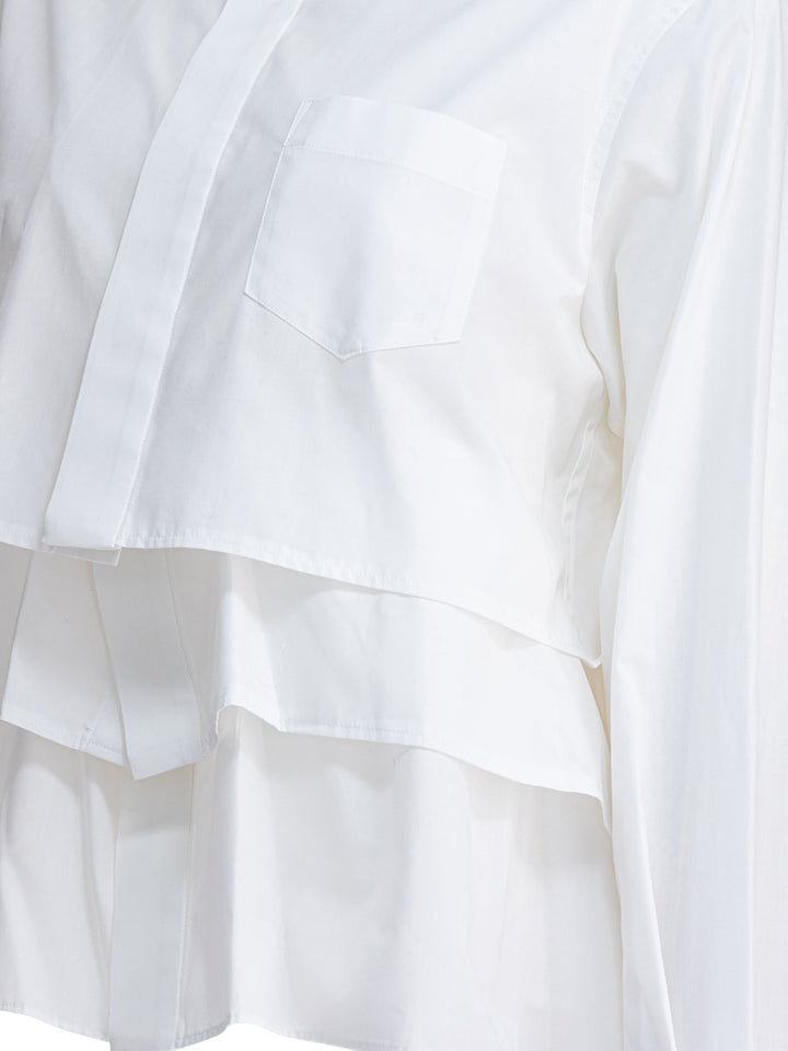 Sacai Cotton Popline Shirt Shirts - Bianco | 155f39d29e42acf03a29b6bbd569bc6a25598c0d