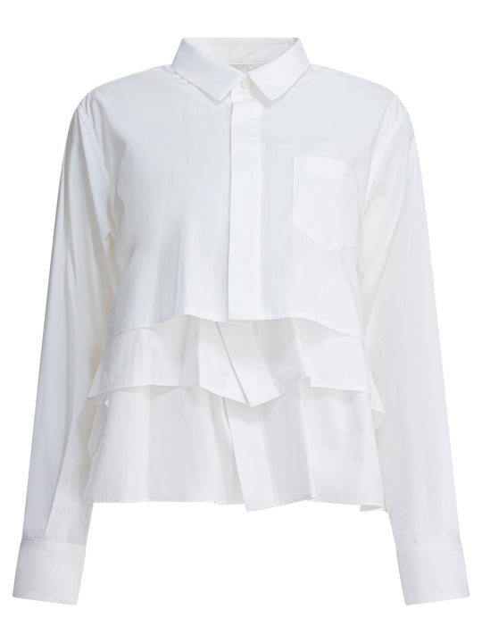 Cotton Popline Shirt Shirts Bianco