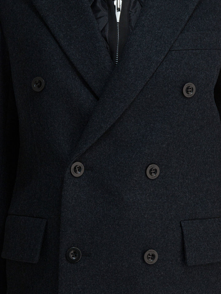 Sacai Long Wool Coat Jackets and Coats - Grey | f932415c8d55a9f78b9a002095314c9fa2003046