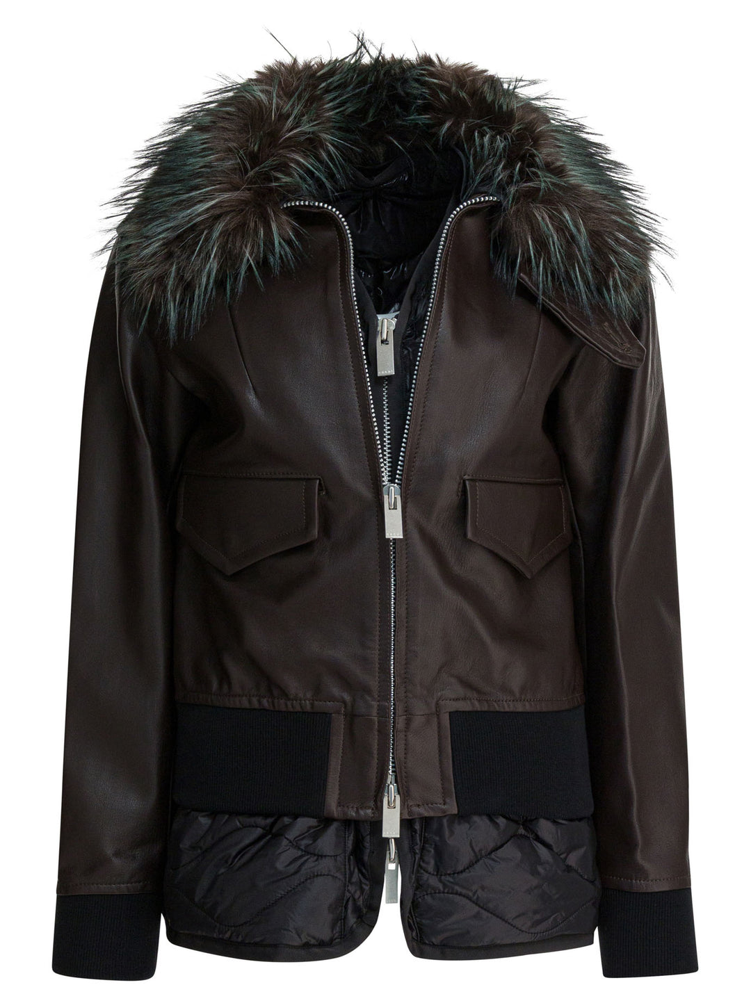 Sacai Convertible Leather Jacket Jackets and Coats - Marrone | 38d8ed64d727c4c4c8bac00e254a9d8577f065a9