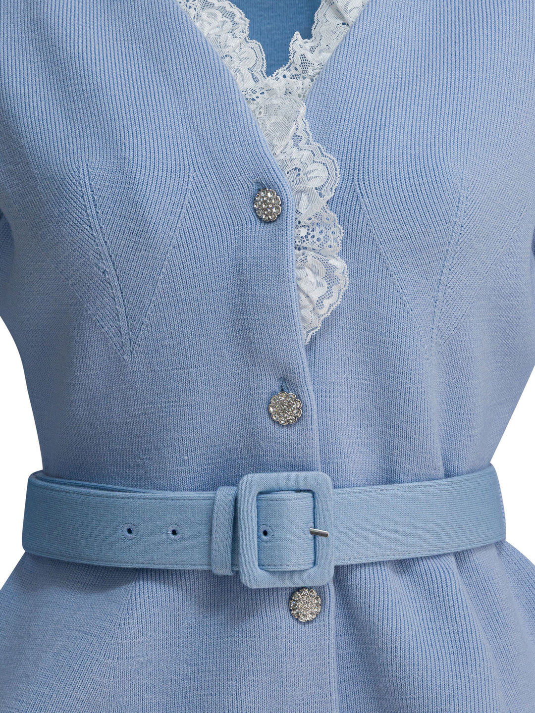 Self-Portrait Embellished Wool-Blend Cardigan Knitwear - Light blue | a4ee29f44b7a0fe2c5f564b012fb078d58be2476