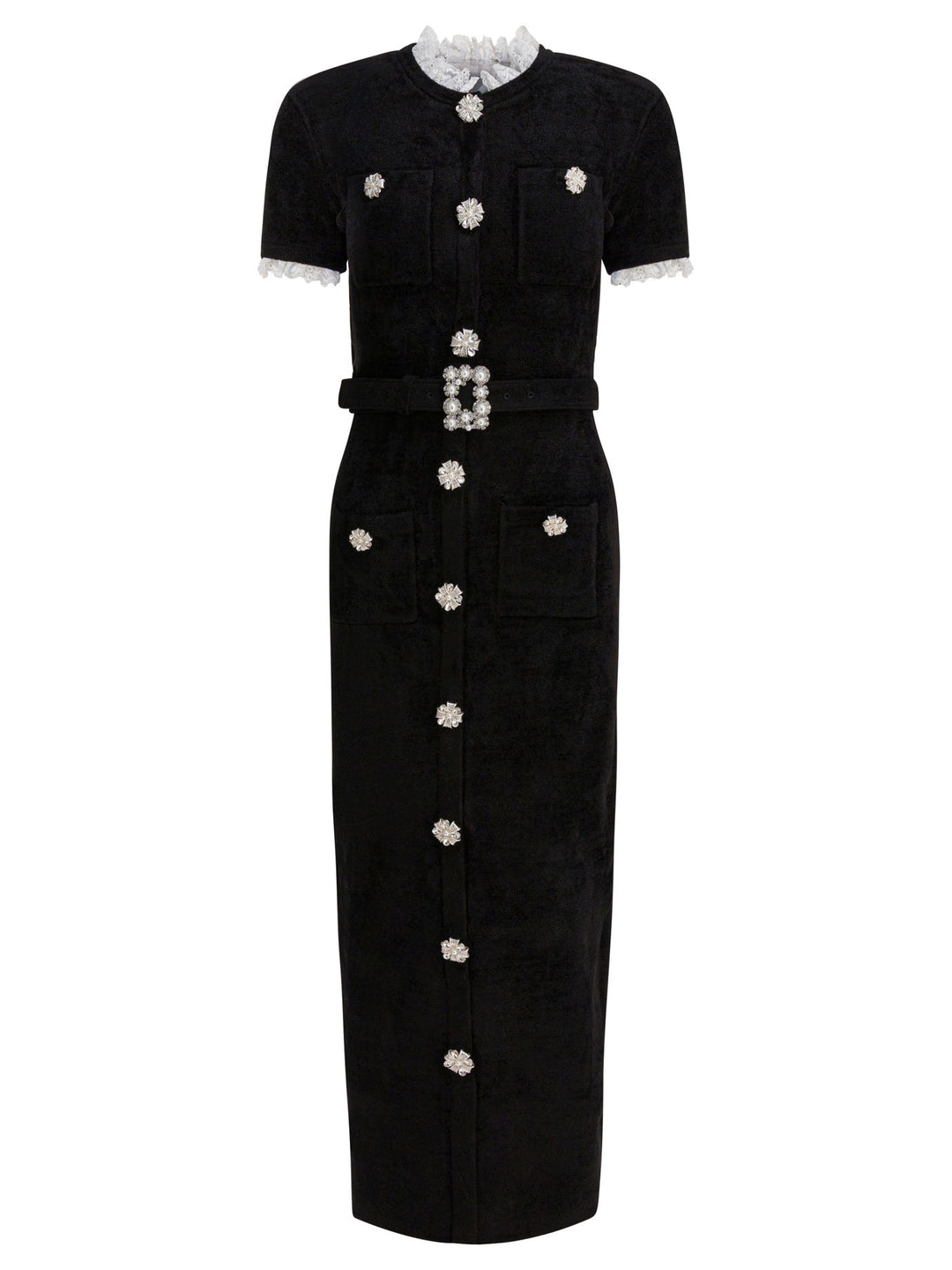 Self-Portrait Chenille Knit Midi Dress Abiti - Nero | 1e3658bdc34701c1a02320dc8abe7ee8328b3475