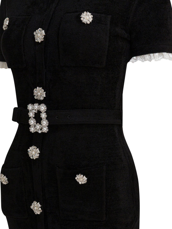 Self-Portrait Chenille Knit Midi Dress Abiti - Nero | c9e41882b1422c545b1520c62cc4a2b0275c776f