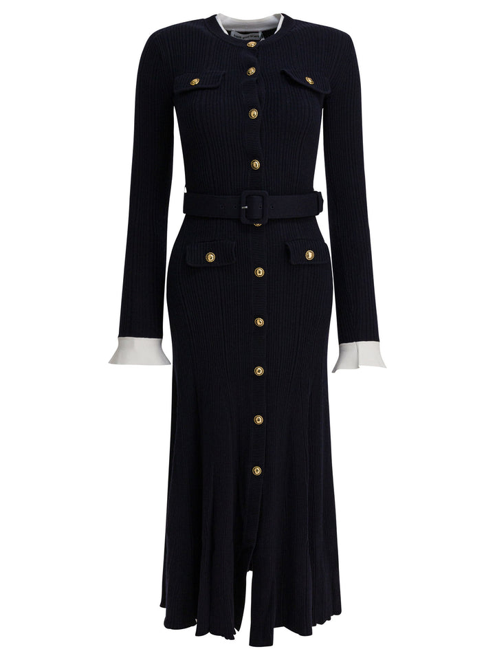 Self-Portrait Viscose Knit Midi Dress Abiti - Blu | a691b15cb2c355fa1371d11ec930473734d21560