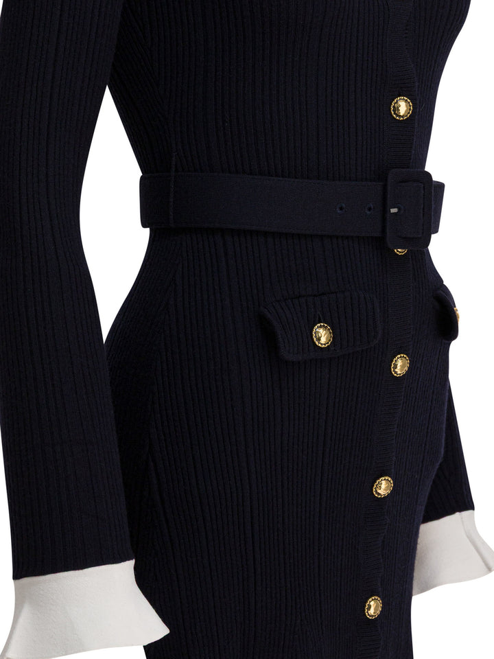 Self-Portrait Viscose Knit Midi Dress Abiti - Blu | 8e77f814b2095029e81a8409bac579b76392a22e