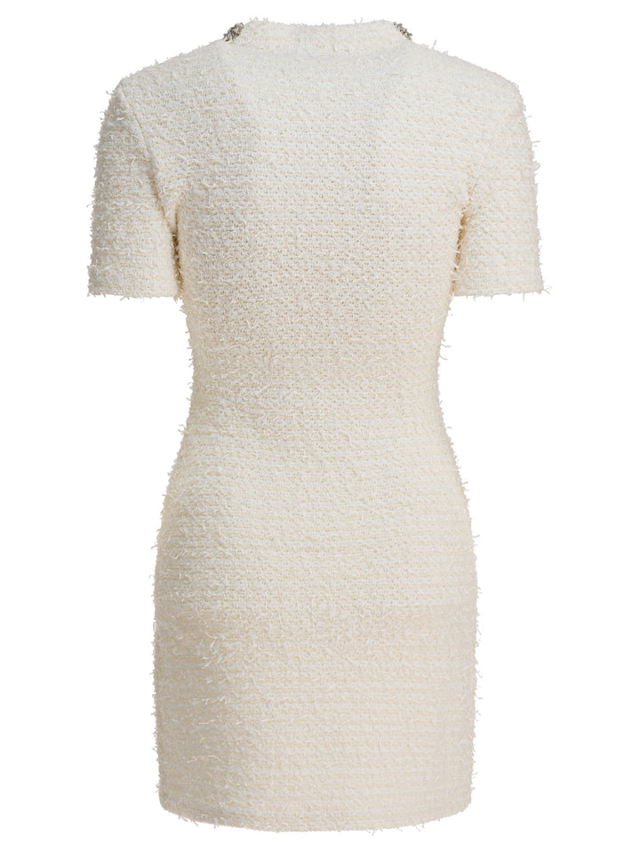 Self-Portrait Short Knit Dress Abiti - Beige | 201affc9ad9715fe0c39389146b9b75f1cedcda1