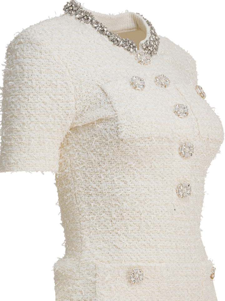 Self-Portrait Short Knit Dress Abiti - Beige | 3f5587532fbbcc510a41e63ae0b3d0dfb635b0c5