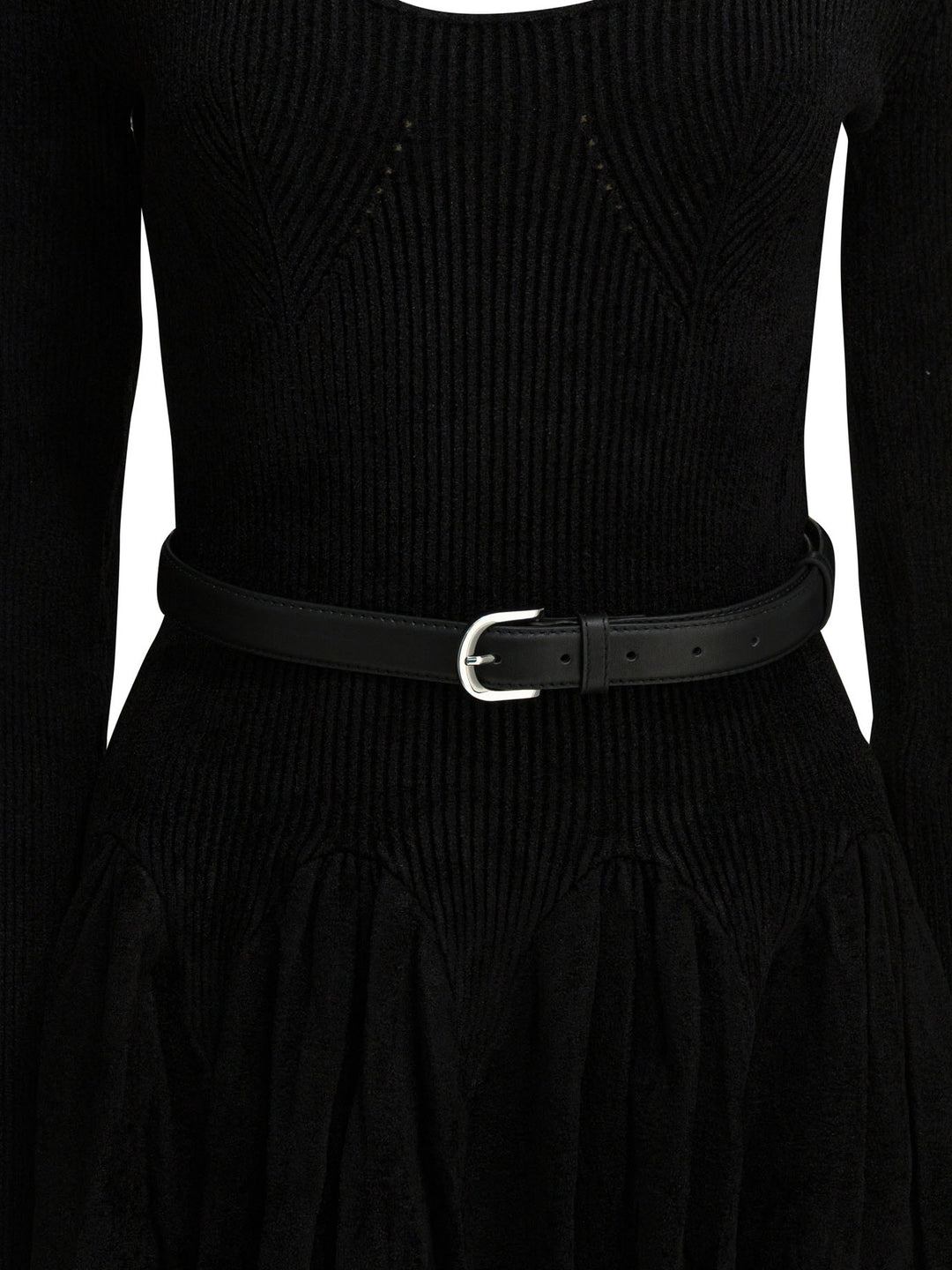Self-Portrait Knitted Flared Dress Abiti - Nero | af294bebe93cb45ac95933a8980175691e0a337b