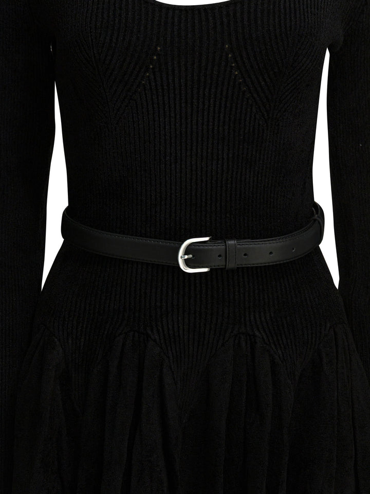 Self-Portrait Knitted Flared Dress Abiti - Nero | af294bebe93cb45ac95933a8980175691e0a337b