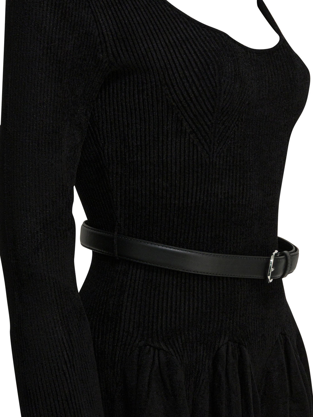 Self-Portrait Knitted Flared Dress Abiti - Nero | c1e067ab89bb825fe3bd9ef6f588b01477645339