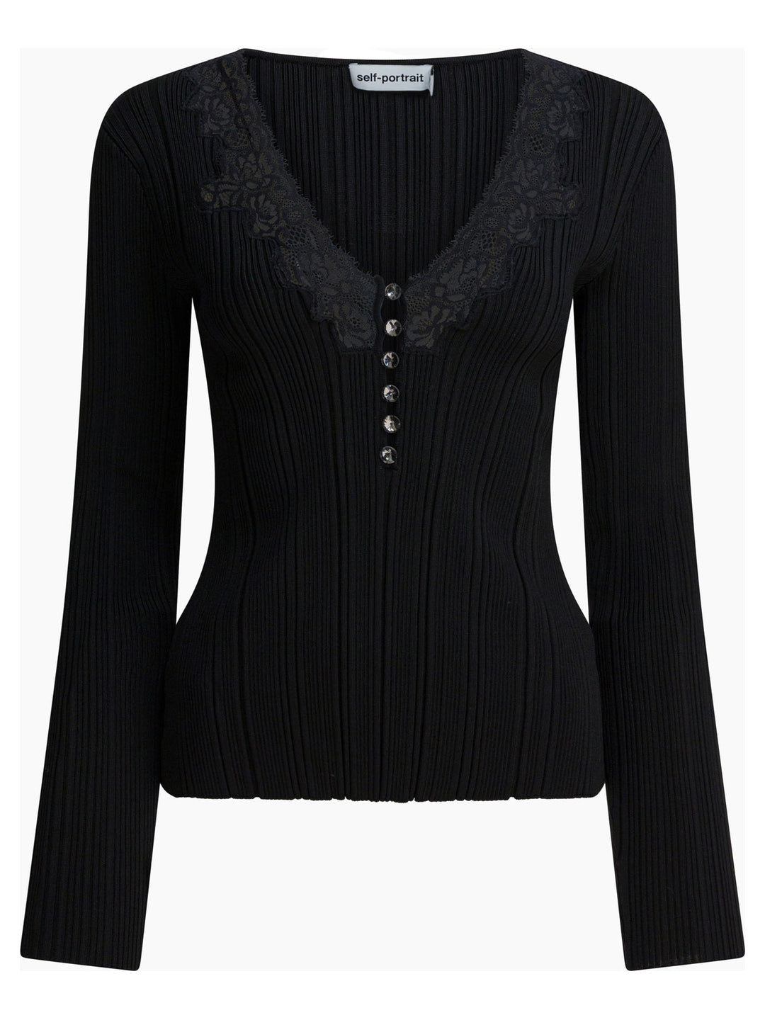 Self-Portrait Top With Lace Top - Nero | 4ca19b5c7f92206a6beb6ff2e280b4a68ac72398