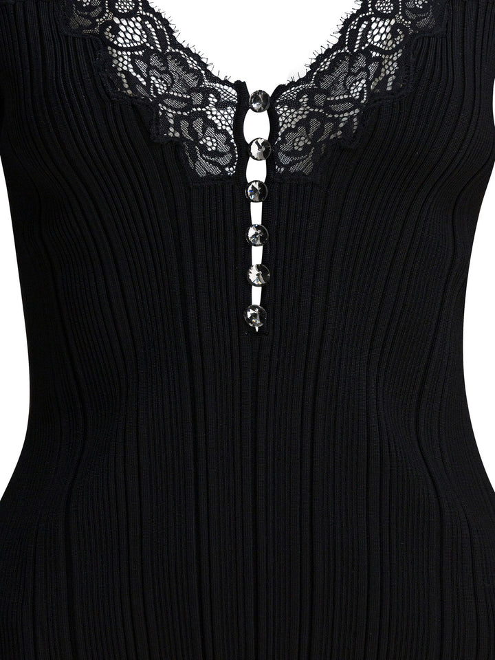 Self-Portrait Top With Lace Top - Nero | 19255995d91062ee5bf8f1360023c81b1ecc3717