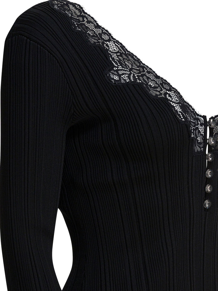 Self-Portrait Top With Lace Top - Nero | 6973aa6642862bb9be5300fc5324fa731275822a