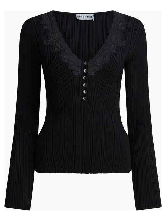 Top With Lace Top Nero