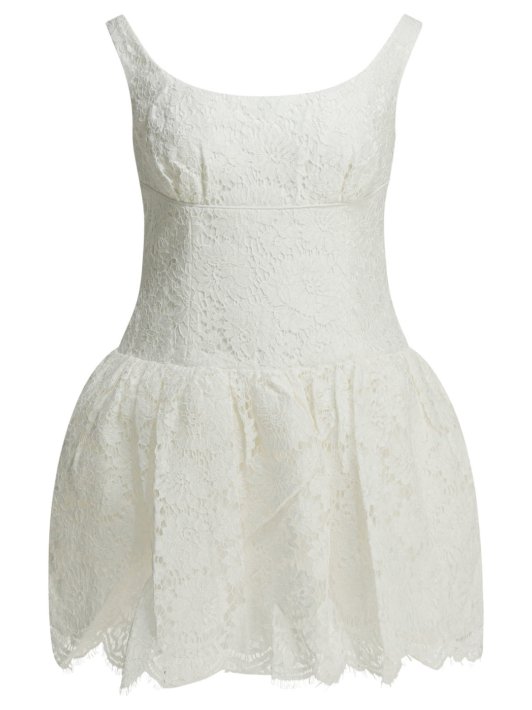 Self-Portrait Lace Flared Dress Abiti - Bianco | 7ecae6a4a4de3e610e04b4f61d378c278153a39e