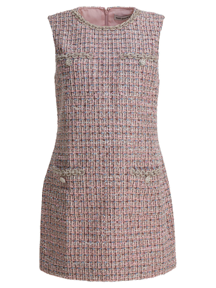 Self-Portrait Short Boucle Dress Abiti - Rosa | da05ea9e42a92240deff8f38b44344257c466404