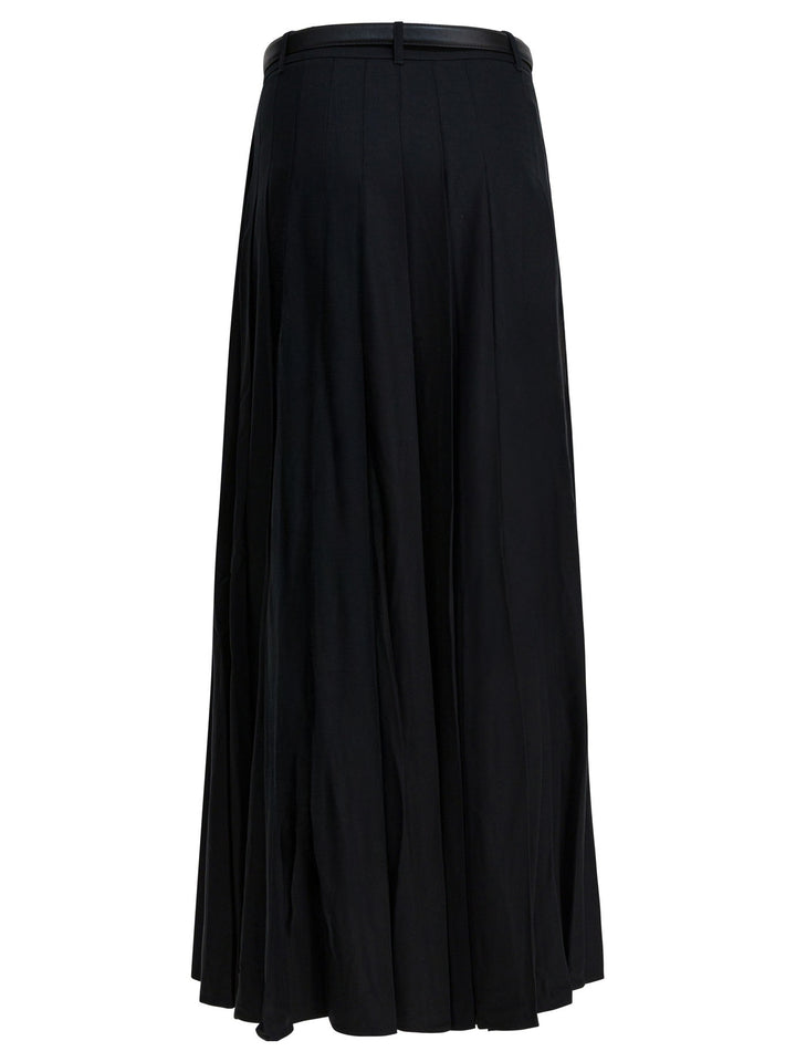 Self-Portrait Long Pleated Skirt Gonne - Nero | 397798b1ed54fccff89c8fc72eea599ef190641d
