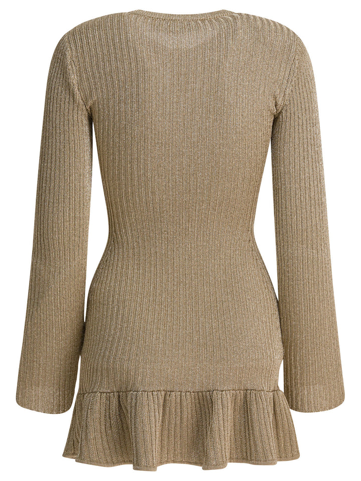 Self-Portrait Short Lurex Knit Dress Abiti - Oro | 103e81ae07960a1abb450467f81507e51a37fca9