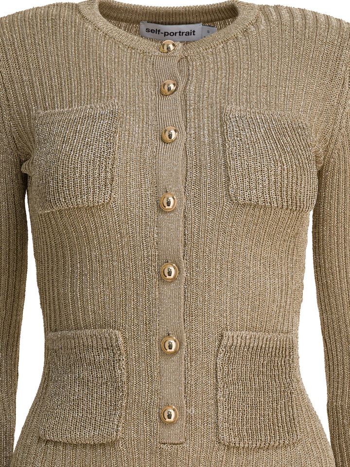 Self-Portrait Short Lurex Knit Dress Abiti - Oro | 6ff6a29a83fb91ef9bea14c380a72631ae9307fb