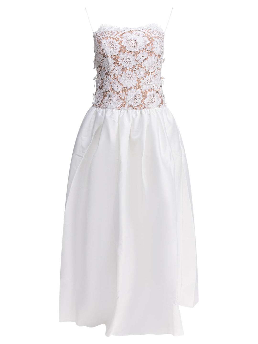 Self-Portrait Long Lace Flared Dress Abiti - Bianco | f30fe17b8d3926955c9d10cc1f0be2d93db28659