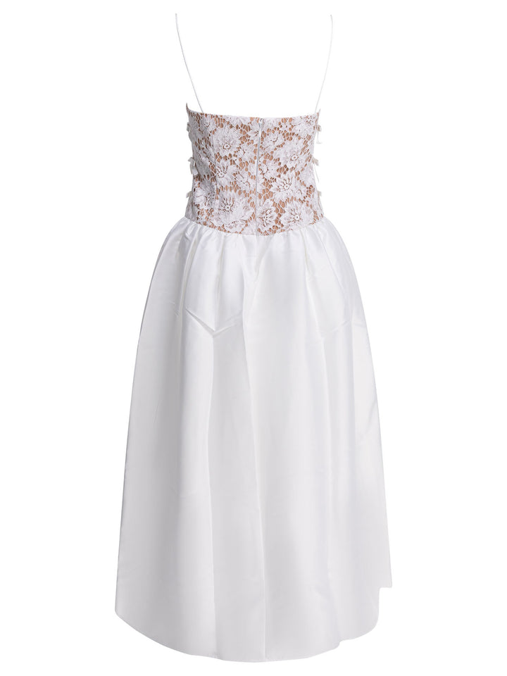 Self-Portrait Long Lace Flared Dress Abiti - Bianco | ba2bd4789d13b49fd9eca83e3e1c6777da4f9434