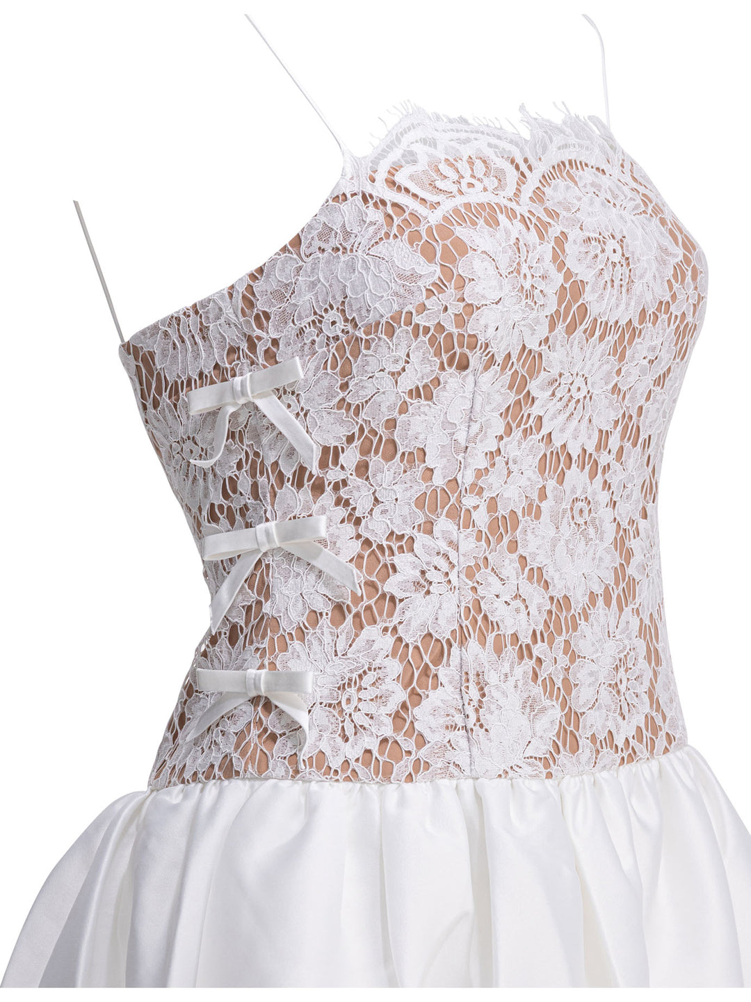 Self-Portrait Long Lace Flared Dress Abiti - Bianco | e7d3027f96559bb6b4f5b995361fb6b60f4ff080