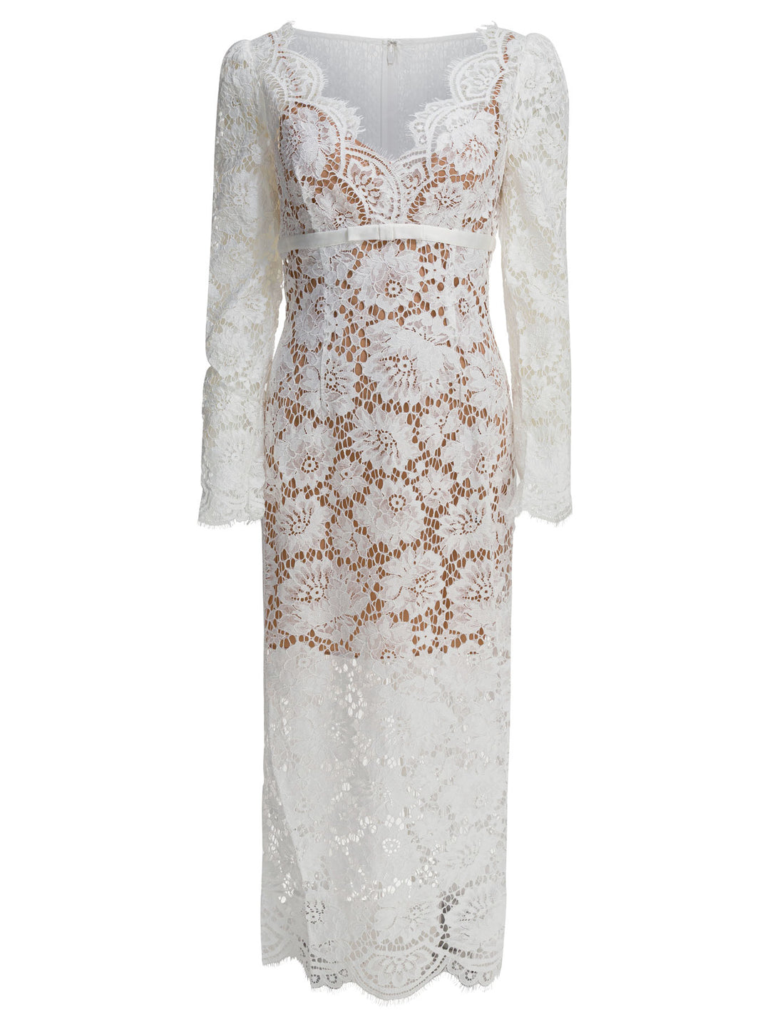 Self-Portrait Long Lace Dress Abiti - Bianco | 90e52d7e22d021bce56775aeca2312614099ec22