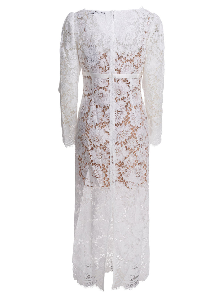 Self-Portrait Long Lace Dress Abiti - Bianco | 72de6879b85ba05f9556145d82cb7ac8fb554c8e