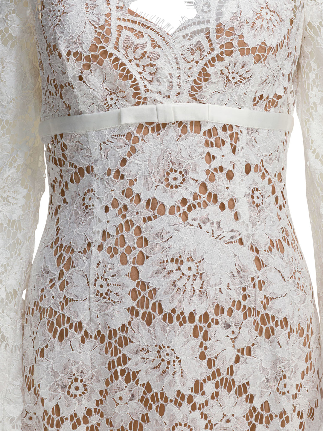 Self-Portrait Long Lace Dress Abiti - Bianco | 224c851cb056de768c9c819d284fa59d2437fcfa