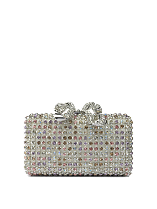 Mini Multi Crystal Shoulder Bag Borse A Tracolla Silver