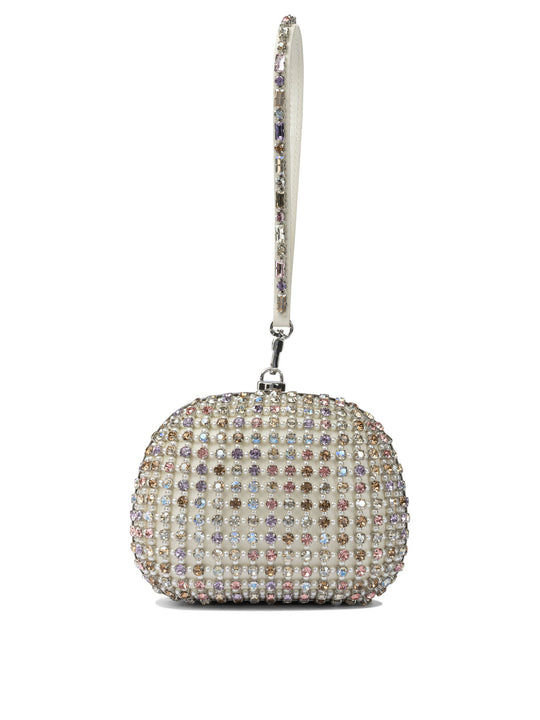 Multi Crystal Clutch Clutches Silver