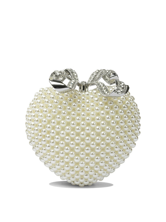 Heart-Shaped Clutch Clutches Beige