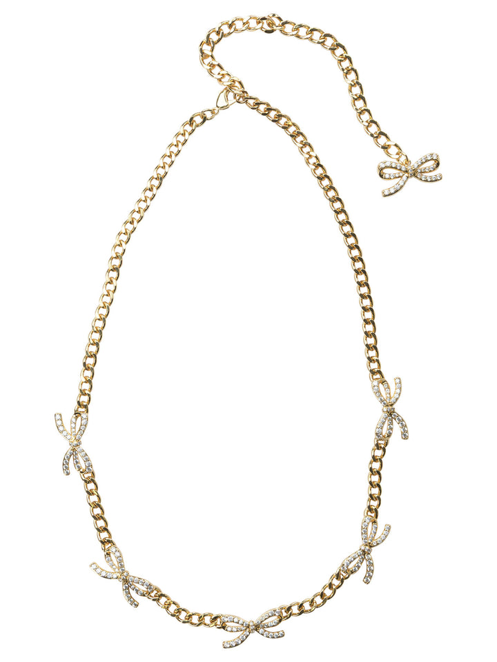 Self-Portrait Necklace With Bows With Crystals Jewels - Oro | 1d3bfff54ef3a83bb934c36ab939e99a9b64f45f
