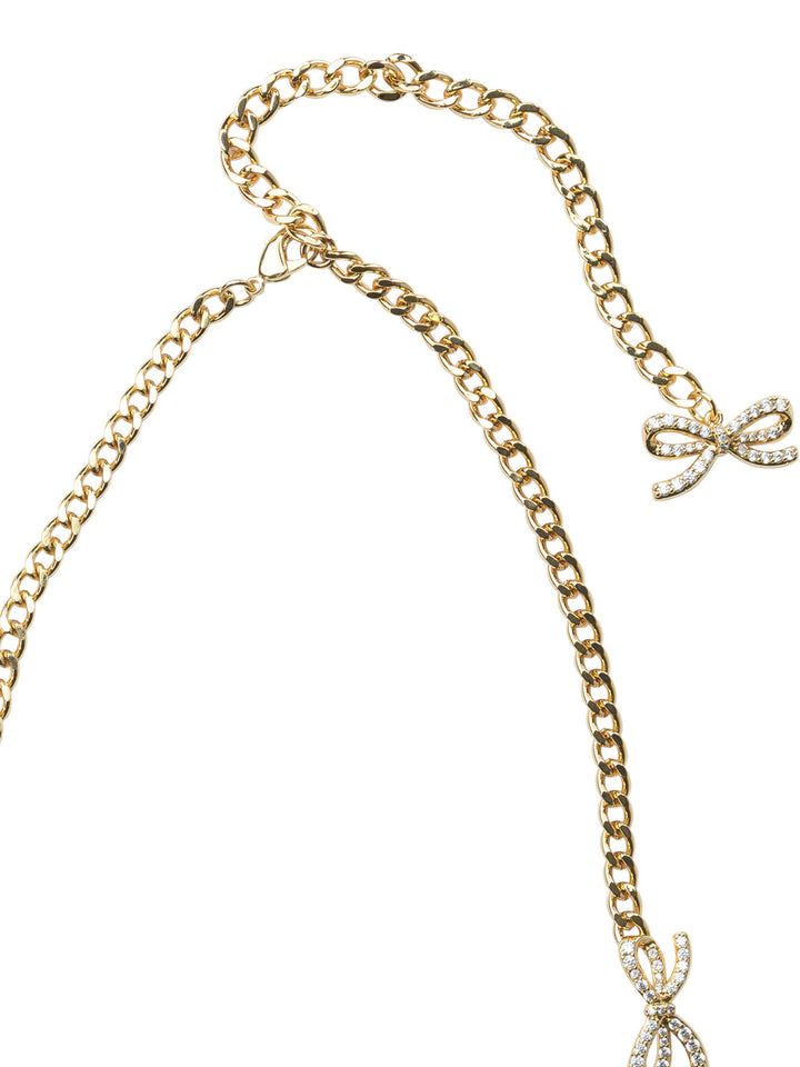 Self-Portrait Necklace With Bows With Crystals Jewels - Oro | 9eead371bc409e4b1956a8ce35ccda0430973c98
