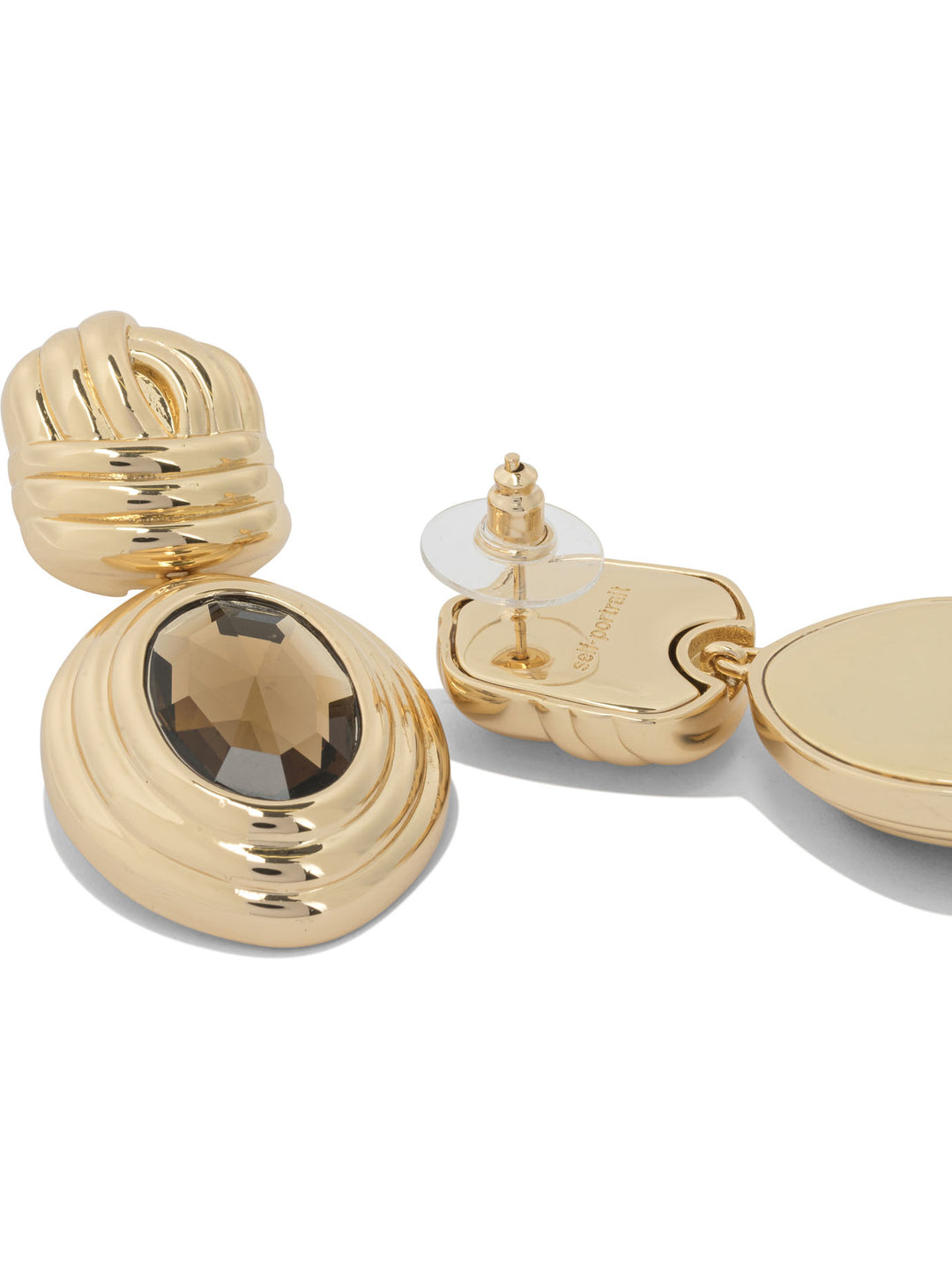 Self-Portrait Amber Earrings Jewels - Oro | f5008590cad482af29c0820db0c155165e25aab4