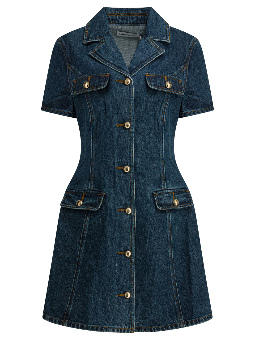 Self-Portrait Short Denim Dress Abiti - Blu | ef8e9692527fef9f92bec52ee6523ae0021d9b21