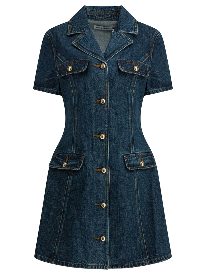 Self-Portrait Short Denim Dress Abiti - Blu | ef8e9692527fef9f92bec52ee6523ae0021d9b21