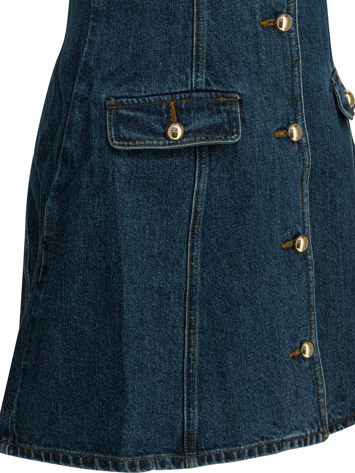 Self-Portrait Short Denim Dress Abiti - Blu | 5c26d962434701fdc046e0b792acfb42a5b0eeec