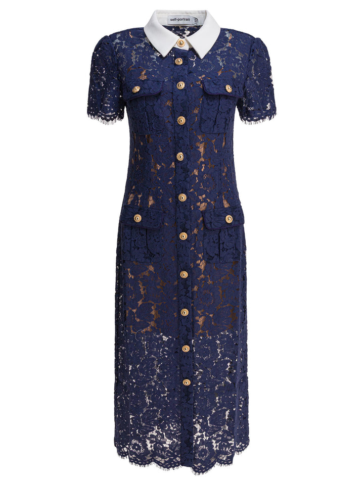 Self-Portrait Lace Shirt Dress Abiti - Blu | bfeba3b02b18641e4a806d4f86bb133bd99b07d7