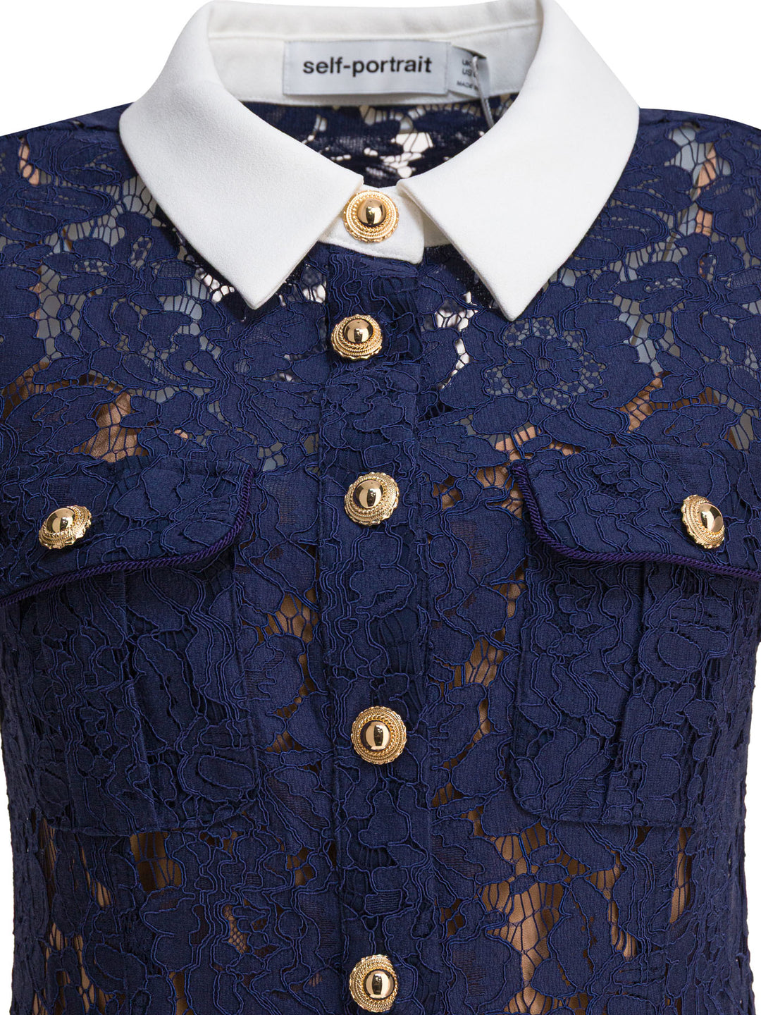 Self-Portrait Lace Shirt Dress Abiti - Blu | af8e26c485de9f8ca039b2329bb160c30b45c8f7