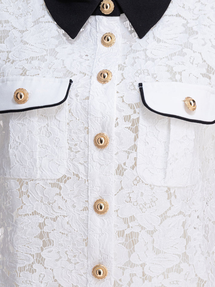 Self-Portrait Lace Shirt Shirts - Bianco | 0f9ef4424e3c87f016d120554573997abdd8f03e