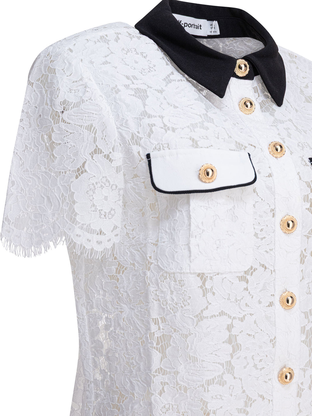 Self-Portrait Lace Shirt Shirts - Bianco | 0512f98254460aecfde68560e69e92919f9a5832