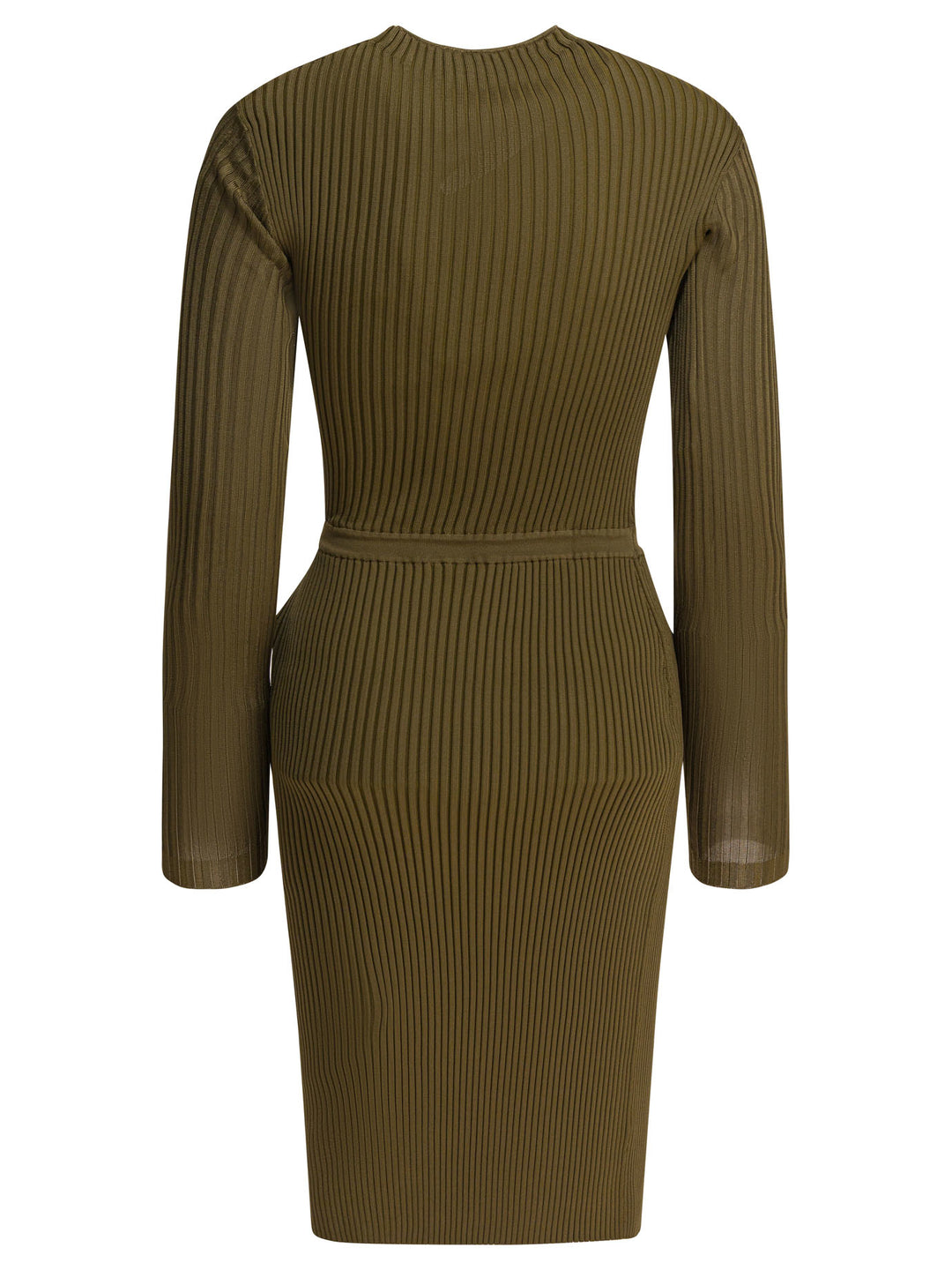 Self-Portrait Ribbed Knit Cut-Out Dress Abiti - Verde | d49bfb00301c867197b7470ee1c4f6bcac43a7b2